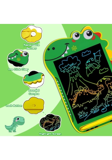 Dinozor Lcd Yazma Tableti 8.5 İnç Sıcak Satış Dijital Yazma Tablet Fabrika Fiyat Elektronik Çizim Ku Yeşil