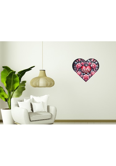 Ti-play Ks68 Kalp Şeklinde 30x30 Cm Hediyelik Duvar Saati ÇOk Renkli