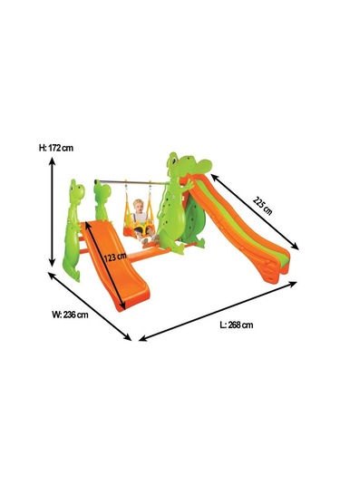 Pilsan Çift Kaydıraklı Dino Salıncak Seti 07-960 Fsp