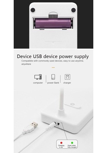 Ledli Dokunmatik Masa Lambası 3 Kademeli Akrobat Şarjlı Ve Usb Ma
