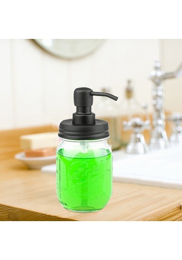 Xurunkeji Sabunluk Kapakları, Mason Kavanozları Veya Diğer Kendin Yap Losyon Sabunlukları İçin Paslanmaz Pompa Ve Kapak Değiştirme, 3'lü Paket Siyah