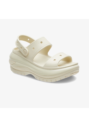 Crocs Classic Mega Crush Kadın Krem Sandalet Düz 207989 Krem