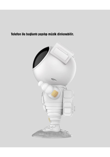 Mey İthalat Bluetooth Müzikli Astronot Projeksiyon Lambası Yıldız Ve Ay Efektli