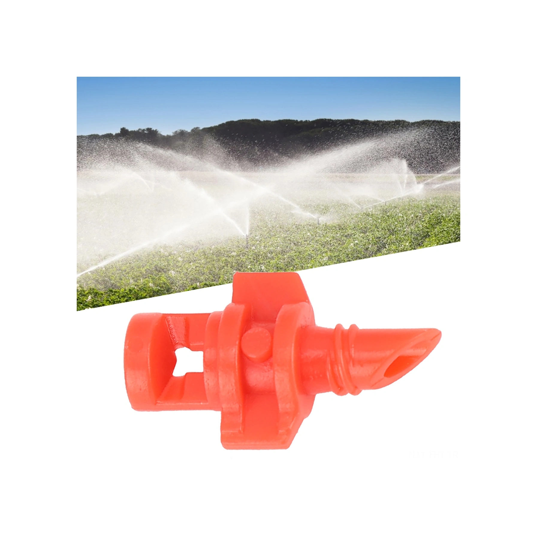 Hangfox Kırmızı 360 Derece Mikro Buharlandıran Sulama Başlığı - Çiftlik Bahçe Seralar İçin Dayanıklı Plastik 100 Adet Paket