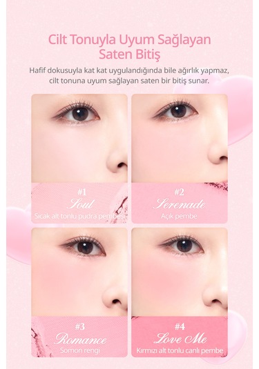 Dasique Karıştırılabilir Renk Tonlarına Sahip 4lü Allık Paleti Blending Mood Cheek 13 Sweet Heart 13 Sweet Heart