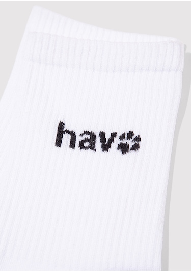 Mavi - Hav Baskılı Beyaz Soket Çorap 1913653-620 Beyaz