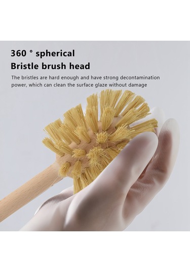 2 Paket Kayın Ağacından Yapılmış Ahşap Tuvalet Fırçası, 360 Temizleme Gücü Ahşap Rengi
