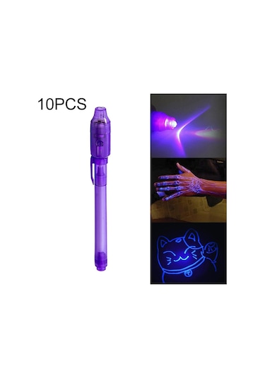 10 Pcs Yaratıcı Sihirli Uv Işık Görünmez Mürekkep Kalem İşaretleyici Kalem Mor Diğer