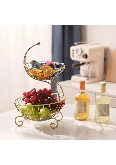 Tongxida Çelik Meyve Kasesi Depolama Standı - Siyah Mutfak Asil Asil Siyah