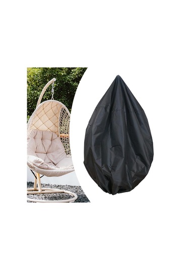 Suntek Veranda Asılı Yumurta Sandalye Kılıfı Bahçe Hava Siyah Çap 121cm