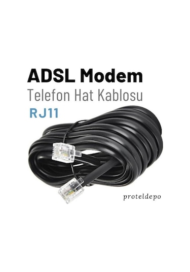 Irenis Adsl Vdsl Modem Kablosu Rj11 Kablo Köken Telefon Kablosu 3 M