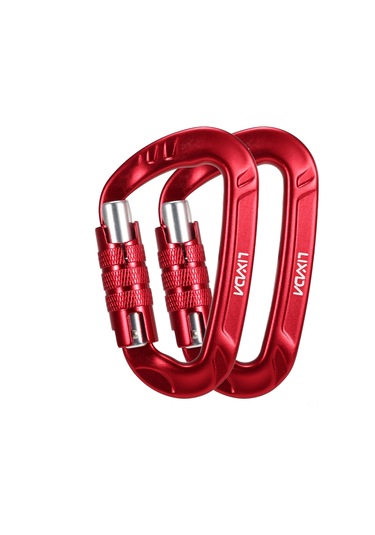 Lixada 2 Adet 12kn Karabina Klipsi D-halka Kilitleme Anahtar Güvenliği Kamp Tırmanma Yürüyüşü İçin