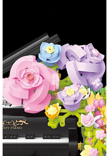 Balody Çiçeklerin Hareketi Kuyruklu Piyano Bl21194 Mini Blok Yapı Oyuncakları Seti