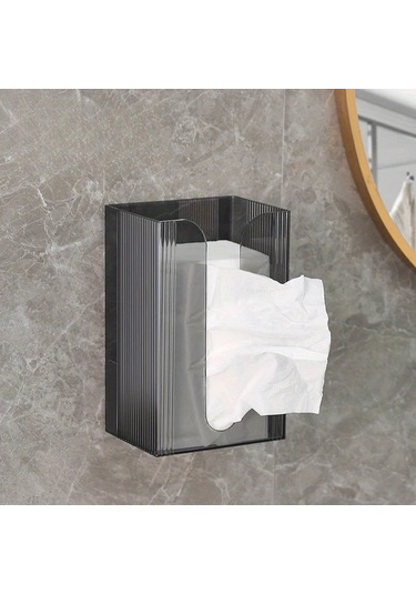 Tongdashop Modern Doku Kutusu Transparan Renk 1 Adet Duvar Tipi Çok Amaçlı Banyo Depolama Kutusu Şeffaf Renk