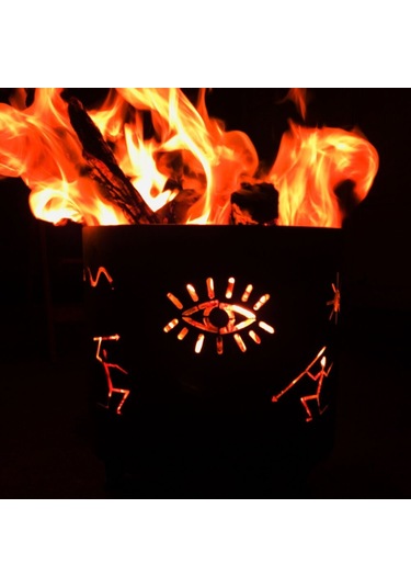 Exp-outdoor Orman Şöminesi Bahçe Teras Kamp Ateş Kutusu Cave Serisi Çok Renkli