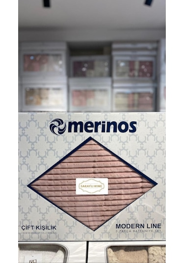 Saraylı Home Merinos Modern Line Yatak Örtüsü Pembe