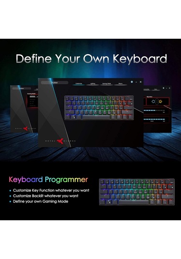 Maiyame "rk61 Rgb Mekanik Oyun Klavyesi - Mavi Switch, Kompakt Tasarım, Programlanabilir Tuş Aydınlatma"