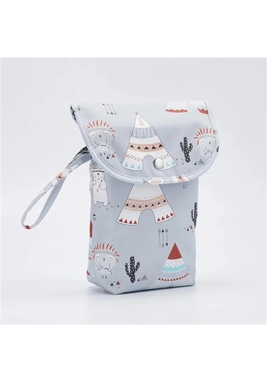 Jialan Bebek Bezi Çantası Su Geçirmez İslak Kuru Paketi Mumya Gri