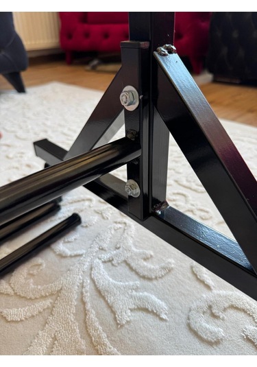 Premium 130 Cm Çelik Konfeksiyon 105 Cm En Elbise Askılık Tekerlekli Demonte Portmanto Hanger Siyah