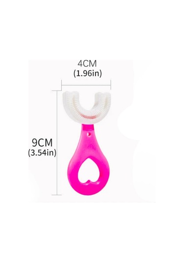 Çocuk Diş Fırçası U Şeklinde Pratik Bebek Diş Fırçası Saplı 2-6 Yaş Pembe 360 Derece Dönebilen Diğer