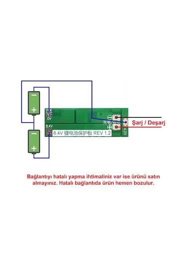 Alkatronik-Bms 2S 20A Koruma Kartı Standart Lityum Pil Batarya Li-İon 18650