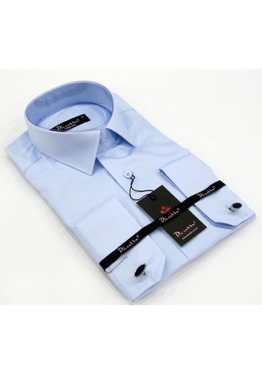 Dicotto Micro Kumaş Kol Düğmeli Slim Fit Düz Renk Gömlek - 201-6 001