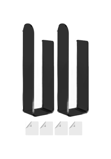 Homyl 2 Adet Akrilik Şapka Kancaları Sağlam Delme Siyah