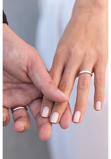 4 Mm Bombeli Gümüş Alyans Ince Söz Nişan Yüzüğü Wr22-1