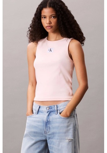 Calvin Klein Jeans Kadın Etiketli Pamuklu Fitilli Pembe Bluz Lv047c201g-vı7 Pembe