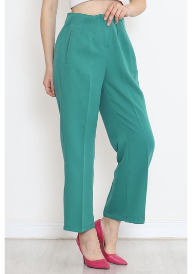 Mokashopin - Beli Pensli Pantolon Koyuyeşil - 20857.683. 001