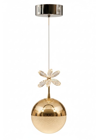 Bohem Aydınlatma Tek Top 3 Renk Modern Led Avize Beyaz/sarı/günışığı Altın - Gold
