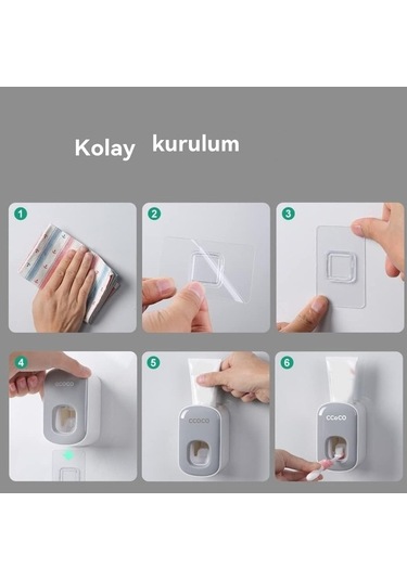 Ulzyvf Yetişkinler Tuvalet Sıkacağı Otomatik Monte Macunu Gri Eller Duvara Diş Dağıtıcı Çocuklar İçin Pratik Beyaz Banyo Aksesuarı Cg Beyaz