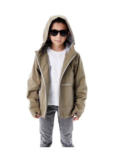Benitto Kids Erkek Çocuk Kapüşonlu Mevsimlik Yağmurluk 51366 Kahve