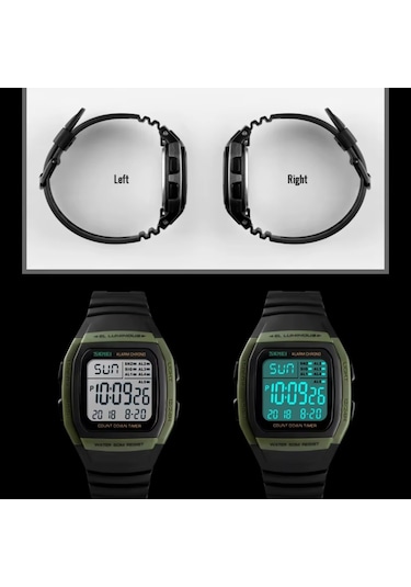 Suofeng 1278 Modeli Çift Zamanlı Akıllı Saat - 50m Su Geçirmez, Luminöz Ekran, Pu Kordon Ve Duraklayıcı Fonksiyonları Gül Altın Yeşil