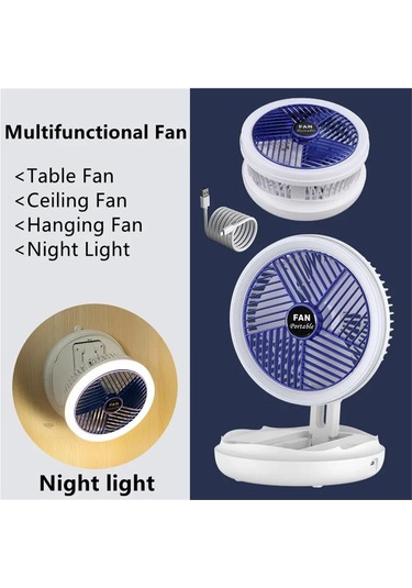 Jialan Usb Şarj Katlanabilir Masa Fanı Duvara Monte Tavanda