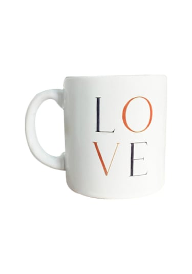 Love Temalı Seramik Kupa Beyaz