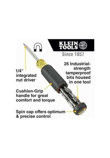 Klein Tools 32307 Çok Uçlu Manipülasyon Emniyetli Tornavida, 27's