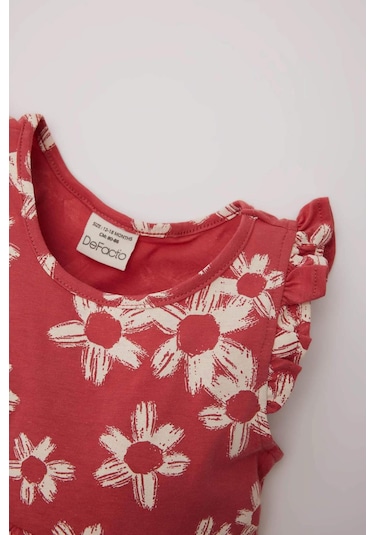 DeFacto Kız Bebek Çiçek Desenli Kısa Kollu Yazlık Elbise A0136A525SMOG368