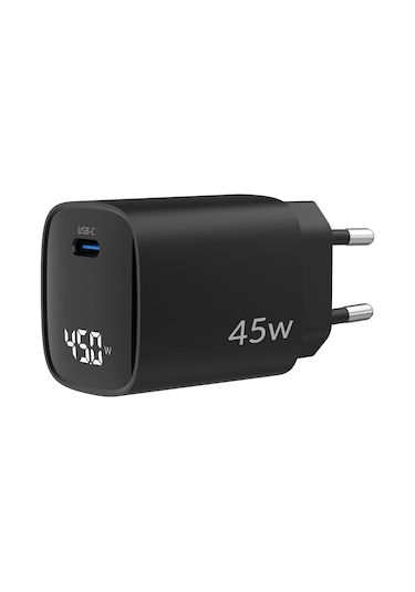 Juo 45W Gan Led Ekranlı Type-C PD Şarj Cihazı iPad & Android & Notebook Uyumlu Şarj Aleti