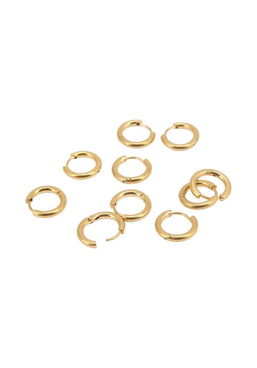 Moveevo Stainless Steel Gold Hoop Earrings 10 Adet/paket - Dıy El Sanatı İçin Uygun, 2.5mm Çap Ve 10mm İç Çap İle Dayanıklı Tasarım Diğer