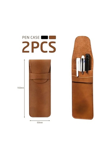 Adet Pu Deri Kalem Kutusu, Kalem Kutusu, Tükenmez Kalem Siyah Ve Kahverengi , Siyah, Kahverengi, Evrak Çantası Th