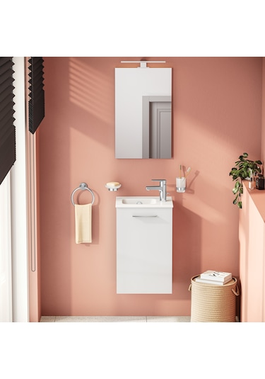 VitrA Mia 69576 Banyo Dolabı Seti Kapaklı Parlak Beyaz 40 CM Parlak Beyaz