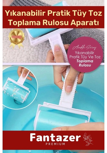 Fantazer Yeni Nesil Dayanıklı Evcil Hayvan Kedi Köpek Bot Yıkanabilir Pratik Tüy Toz Toplama Rulosu Aparatı