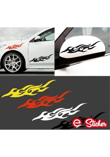2 Adet Alev Oto Sticker