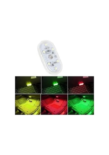 Mıknatıslı 7 Renk Değiştirebilen Mini 6 Led Lamba, Usb Şarj Edilebilir .