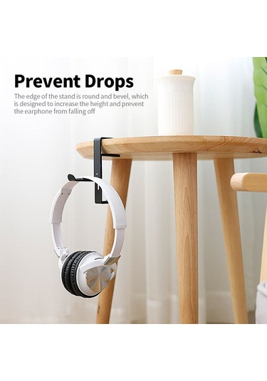 Fosenze Masaüstü Metal Kulaklık Tutucu, Açısı Ayarlanabilir, Kayması Önleyici Pu Yastık, Bir Parçadan Dökme, Beyaz Renk