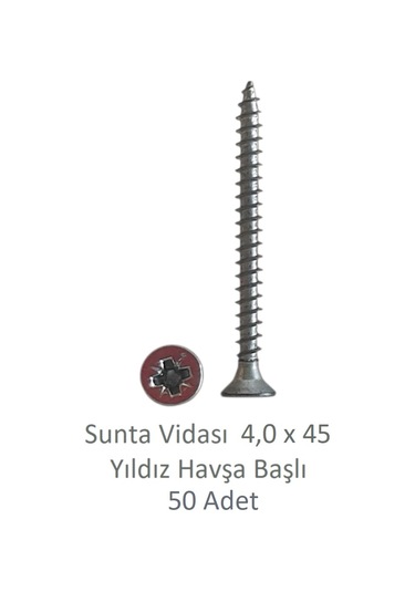 Sunta Vidası, 4,0 X 45 Mm, 50 Adet, Yhb Vida 4 x 45