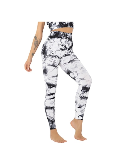 Skycity Yüksek Bel Desenli Yoga Pantolonu: Rahat Spor Giyim, Hareket Özgürlüğü Ve Şık Tasarım Siyah Olan Siyah