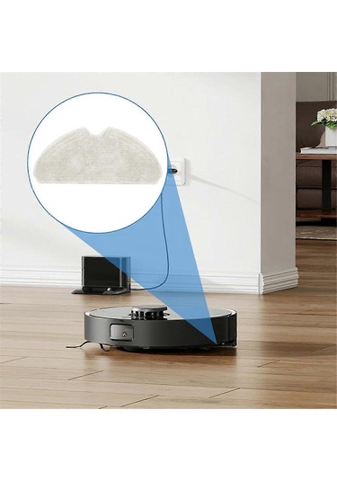 D10s, D10s Pro, D9 Max, F9 Pro Robot Süpürge İçin 4'lü Yedek Paspas Pedi, Yıkanabilir, Yeniden Kullanılabilir