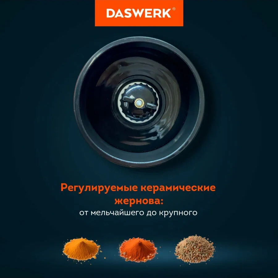 Daswerk Baharat Ve Tuz Değirmeni, Elle Kullanıma Uygun, Öğütücülü, 2'li Set 304989025 Gri